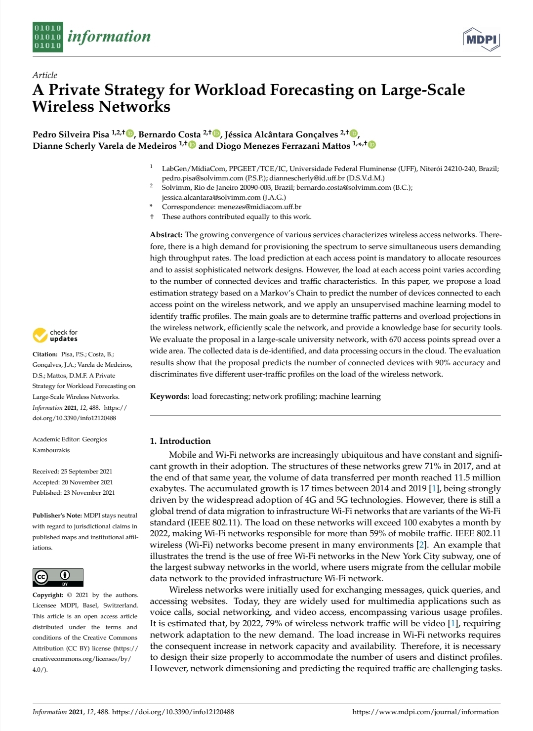A Private Strategy for Workload Forecasting on Large-Scale Wireless Networks