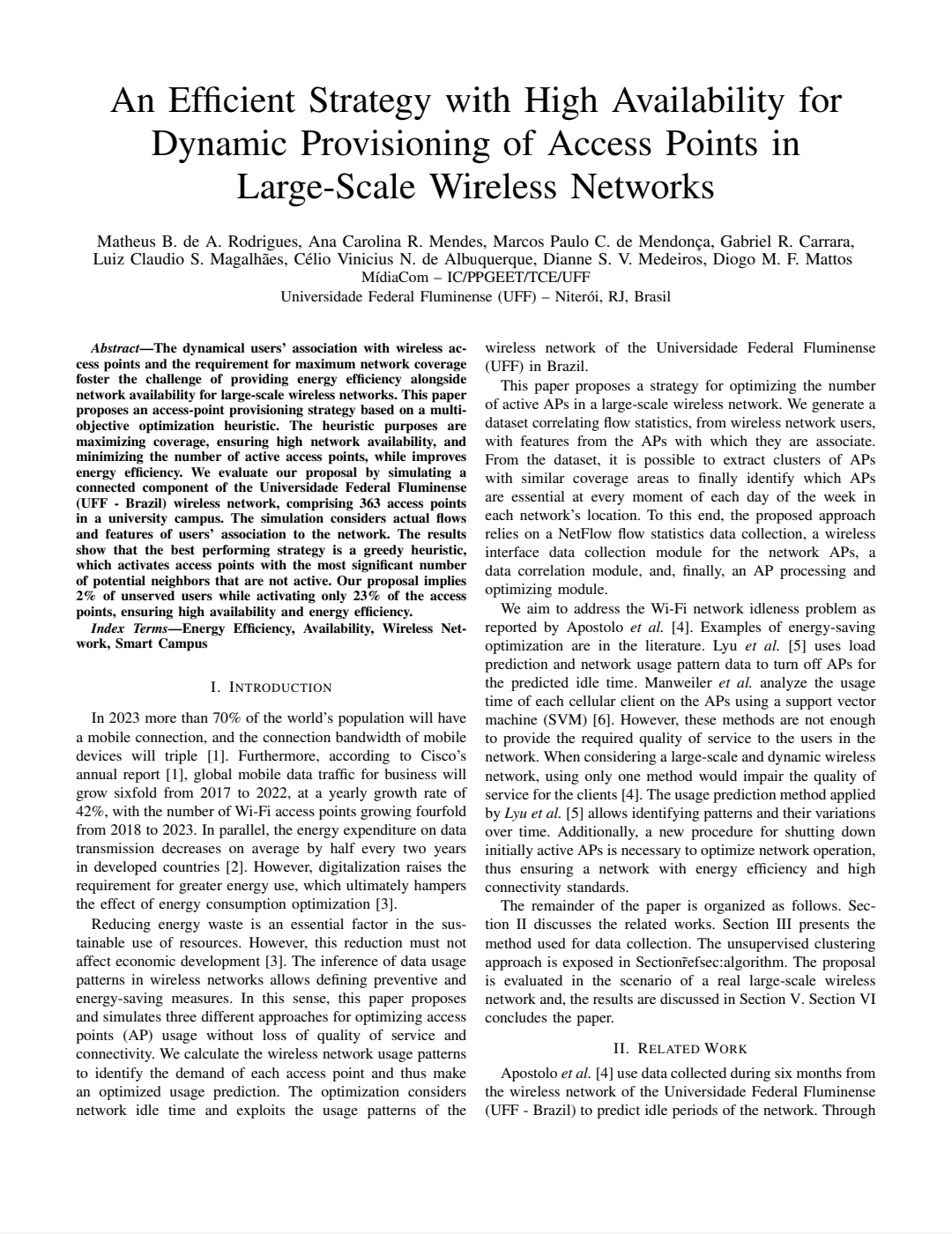 An Efficient Strategy with High Availability for Dynamic Provisioning of Access Points in Large-Scale Wireless Networks
